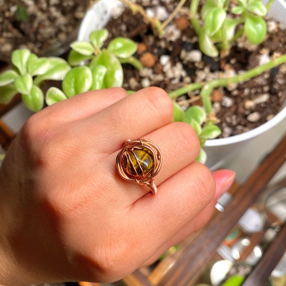 Petrified wood ring NEW